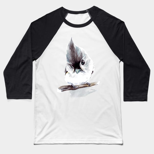 Winter Bird Baseball T-Shirt by ancapora